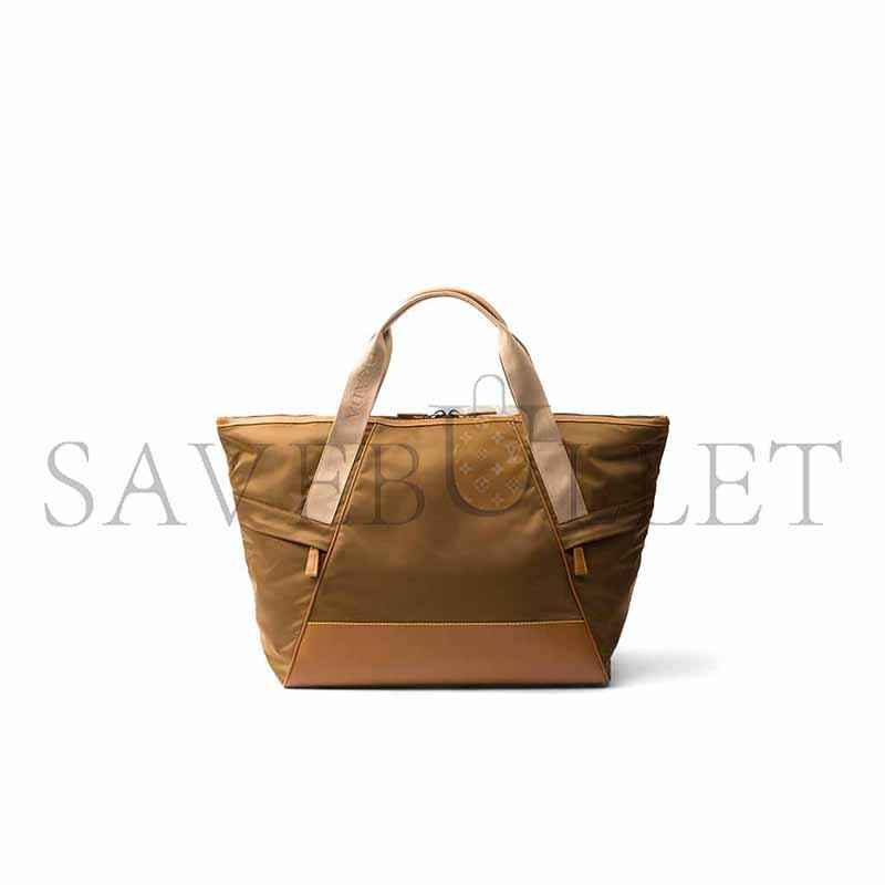 Pra*a re-nylon and leather duffel bag 2vc040 (44.5*40*24cm)